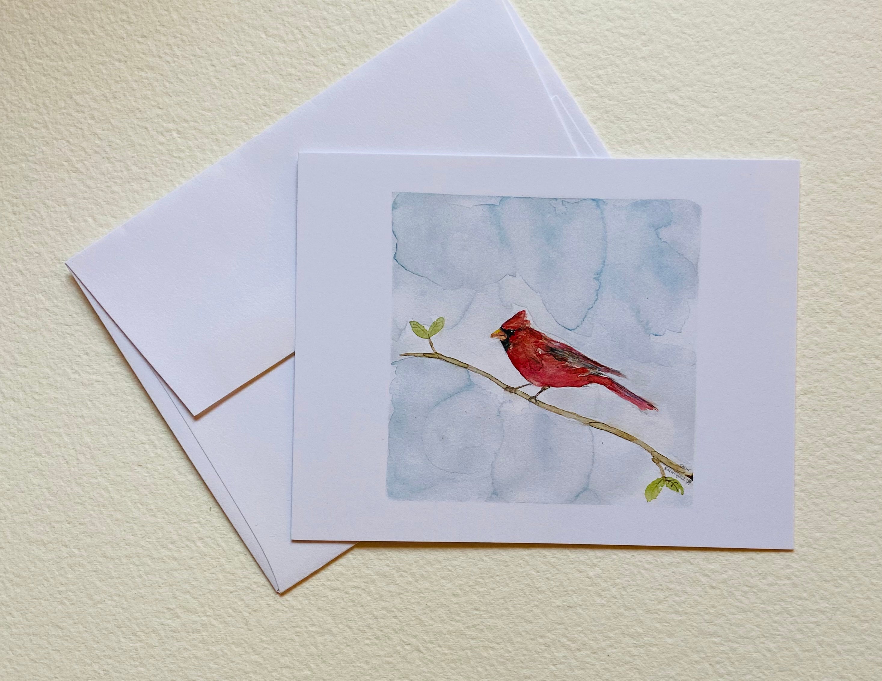 Cardinal Messenger Flat Notecards