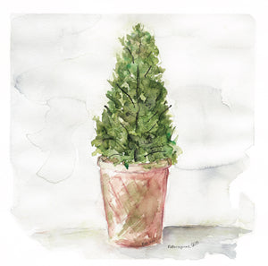 “Topiary Tree Encore” Original Watercolor Painting