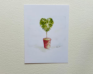 “Heart Topiary” Notecards (Custom Message Available)