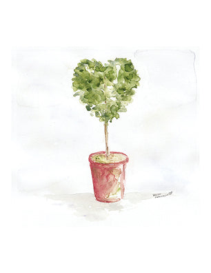 “Heart Topiary” Notecards (Custom Message Available)