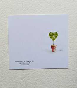 “Heart Topiary” Enclosure Cards (Custom Message Available)