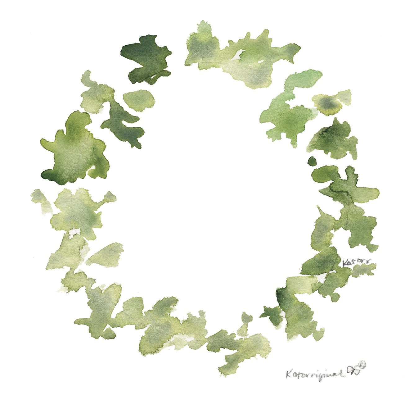 “Ivy Wreath” Original Watercolor Painting